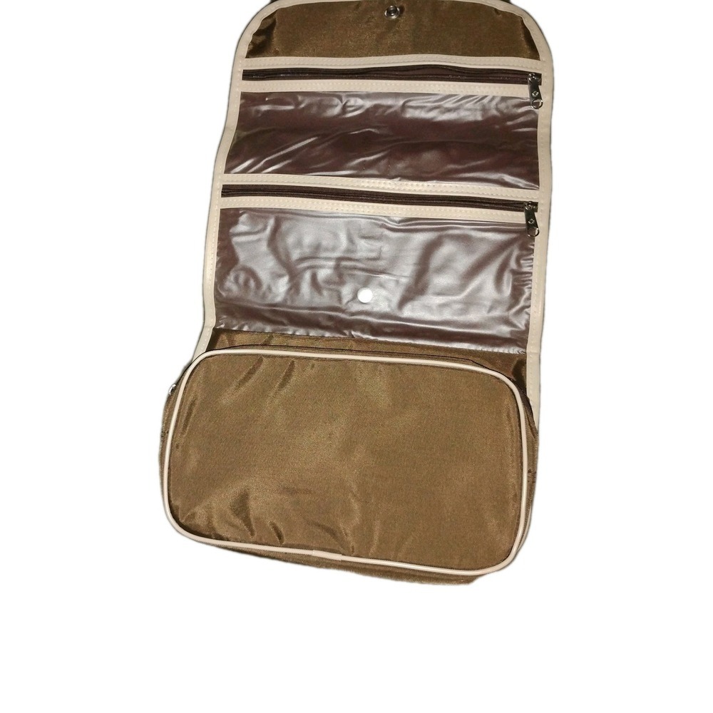Vtg Samsonite Toiletries Bag Brown Ivory Hanging softshell NOS NWT Very Rare NEW